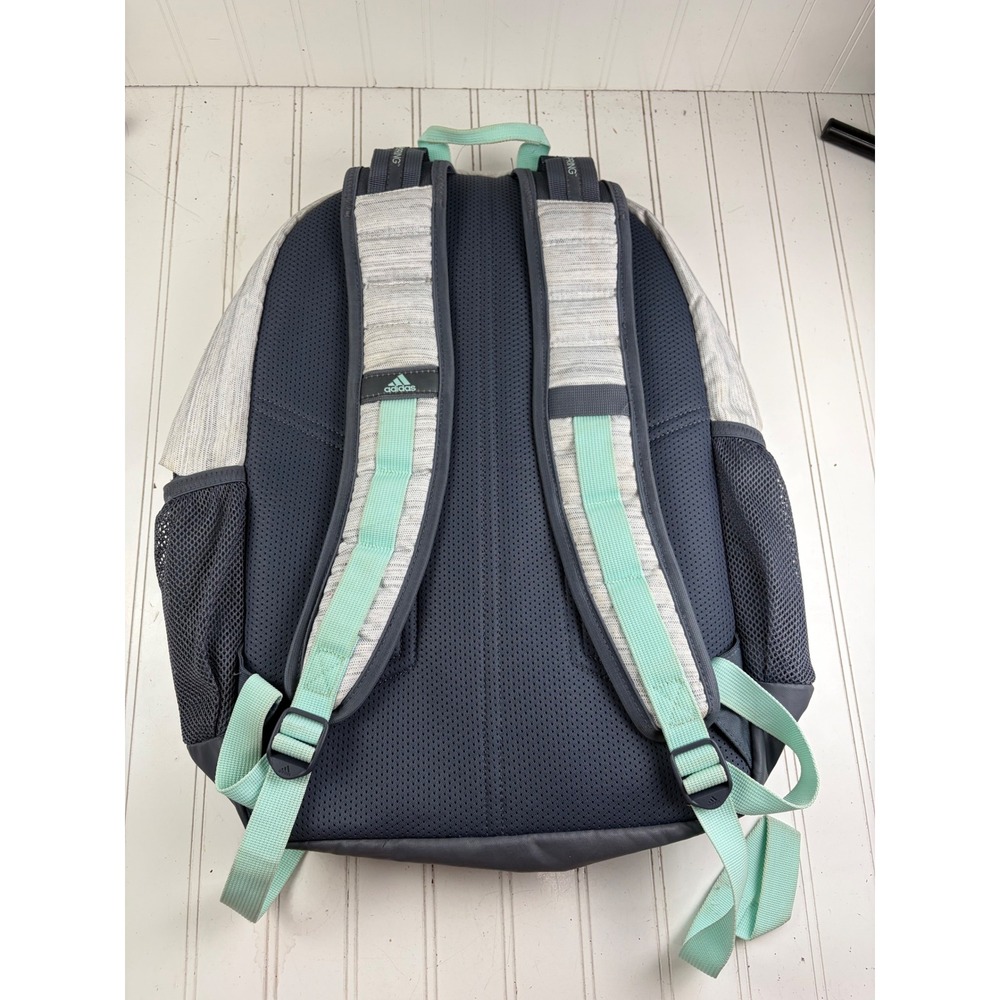 Adidas Gray Prime Multi-Pocket School Travel Multi Compartment Backpack Unisex - Picture 4 of 12